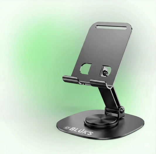 360° Rotating Foldable Mobile Stand – Heavy Metal Adjustable Phone Holder with Anti-Slip Base