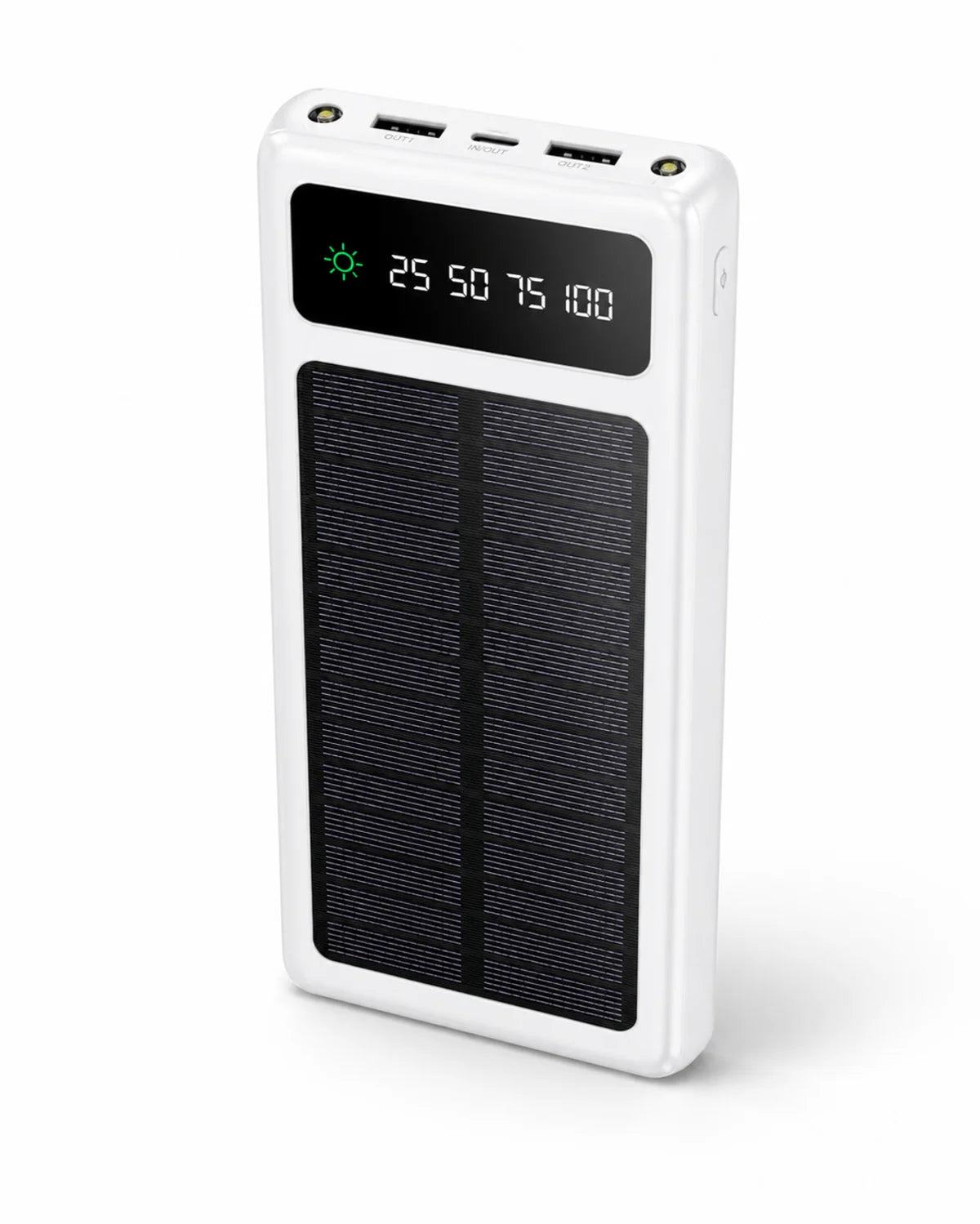 J-Cell J-118 Solar Power Bank 10000mAh – Fast Charging Power Bank with 4 Built-in Charging Cables & LED Display