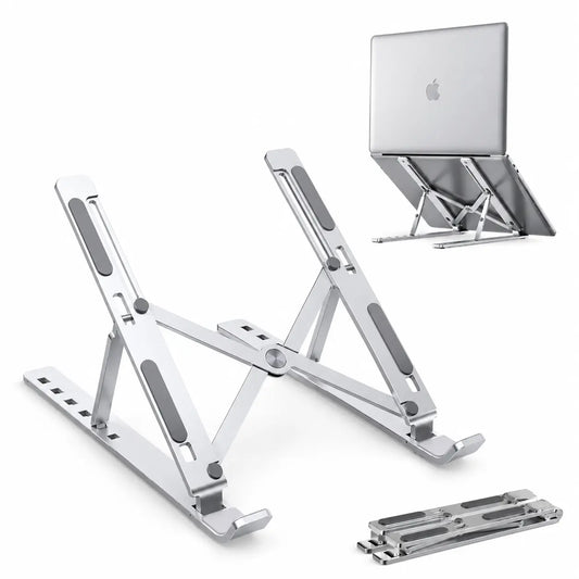 Premium Adjustable Aluminum Laptop Stand | Foldable Ergonomic Laptop & Tablet Holder