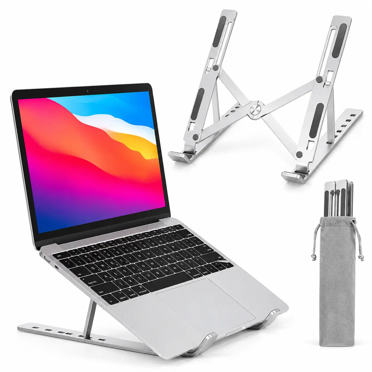 Premium Adjustable Aluminum Laptop Stand | Foldable Ergonomic Laptop & Tablet Holder