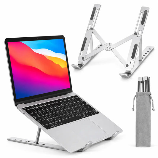 Premium Adjustable Aluminum Laptop Stand | Foldable Ergonomic Laptop & Tablet Holder