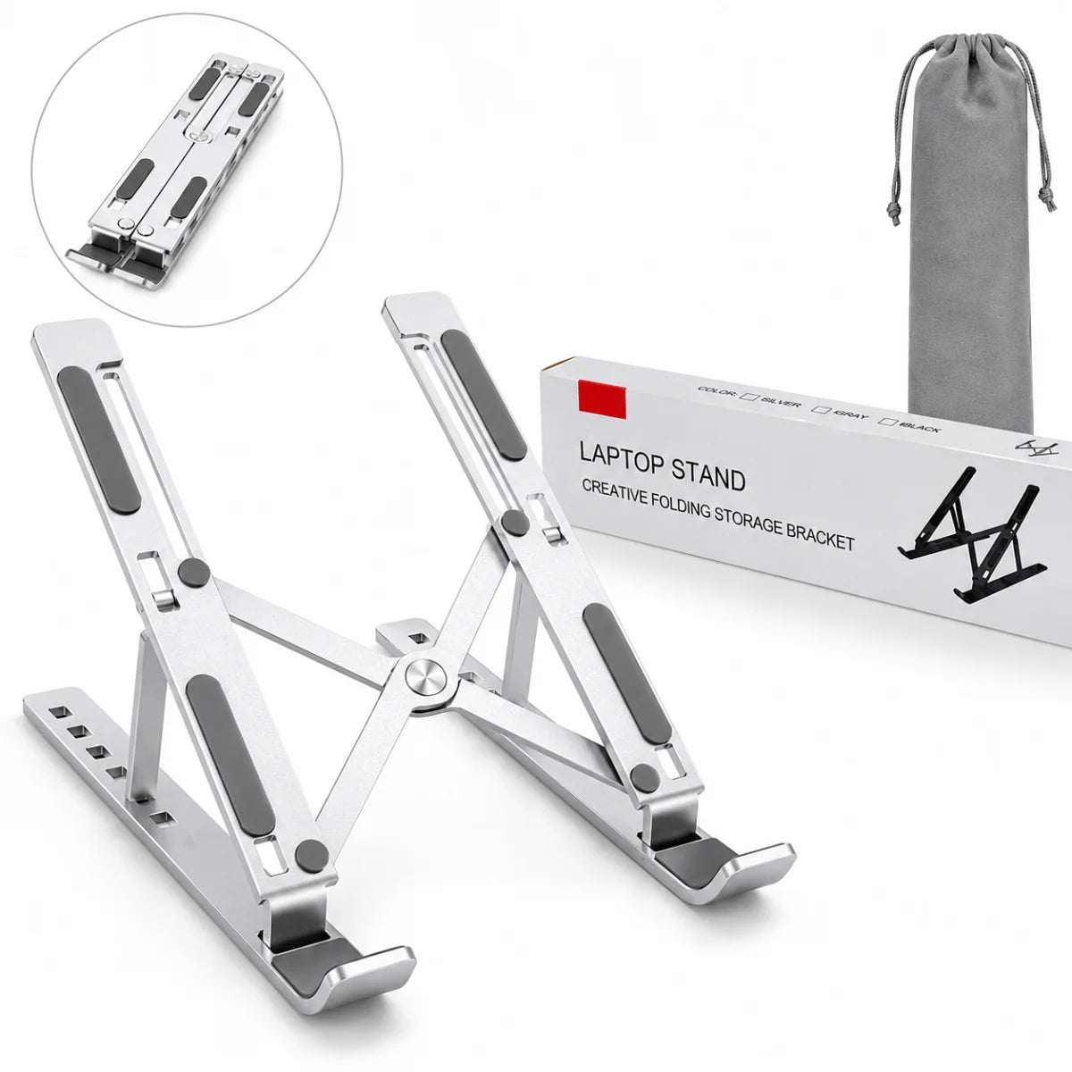 Premium Adjustable Aluminum Laptop Stand | Foldable Ergonomic Laptop & Tablet Holder