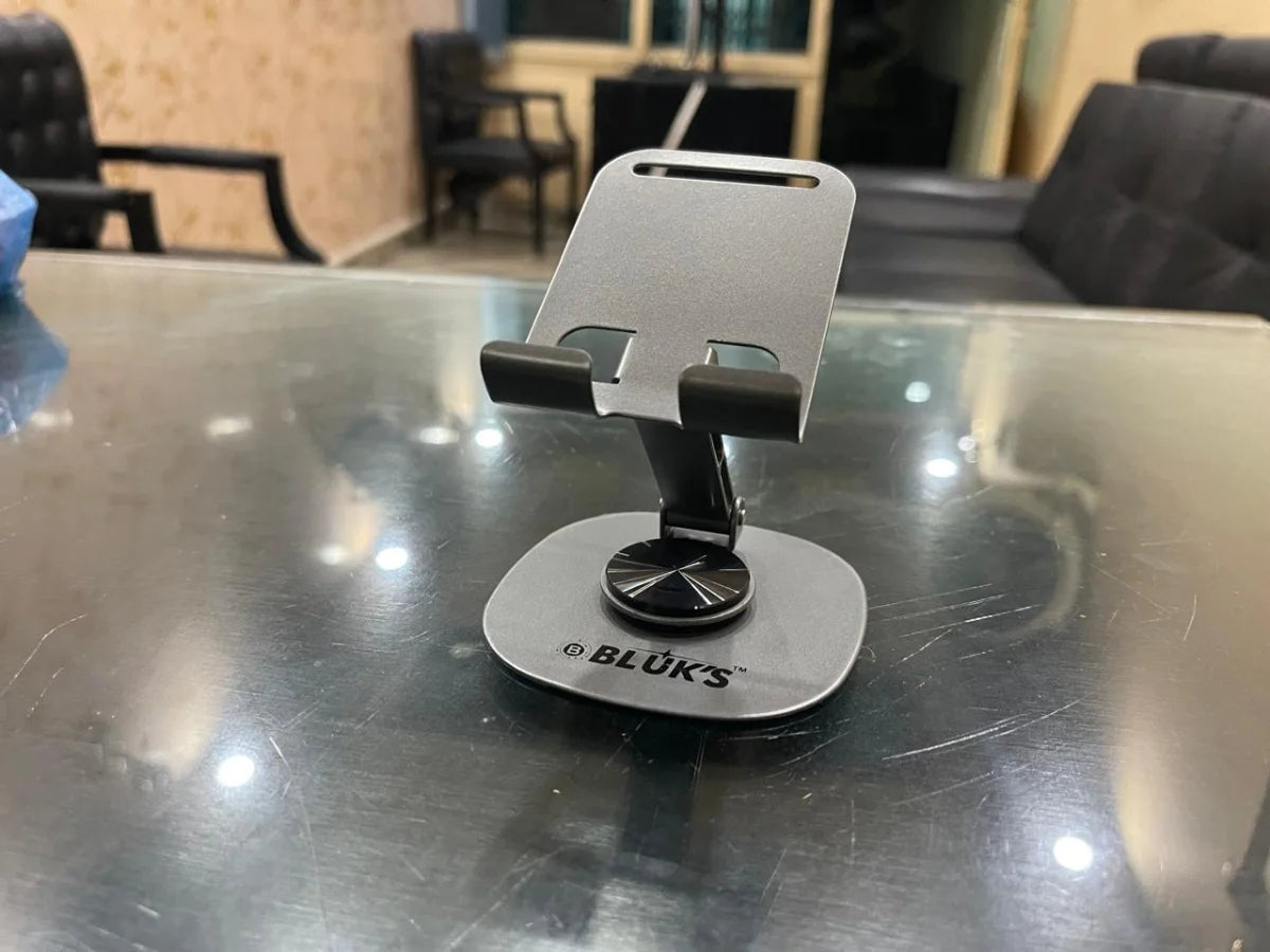 360° Rotating Foldable Mobile Stand – Heavy Metal Adjustable Phone Holder with Anti-Slip Base